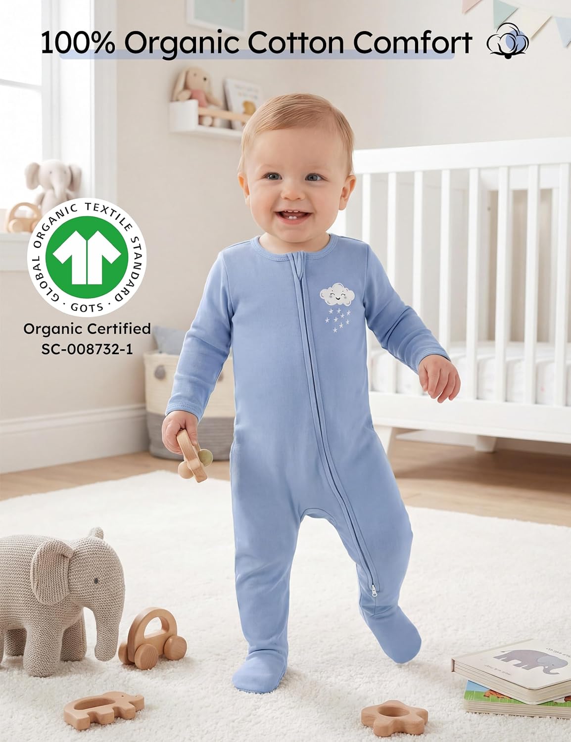 Baby Pajamas 100% Organic Cott - Baby Products Organic 评论和价格