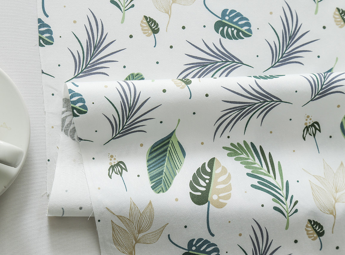 Leaf Printed 100% Cotton Fabri - Baby Products Organic 评论和价格