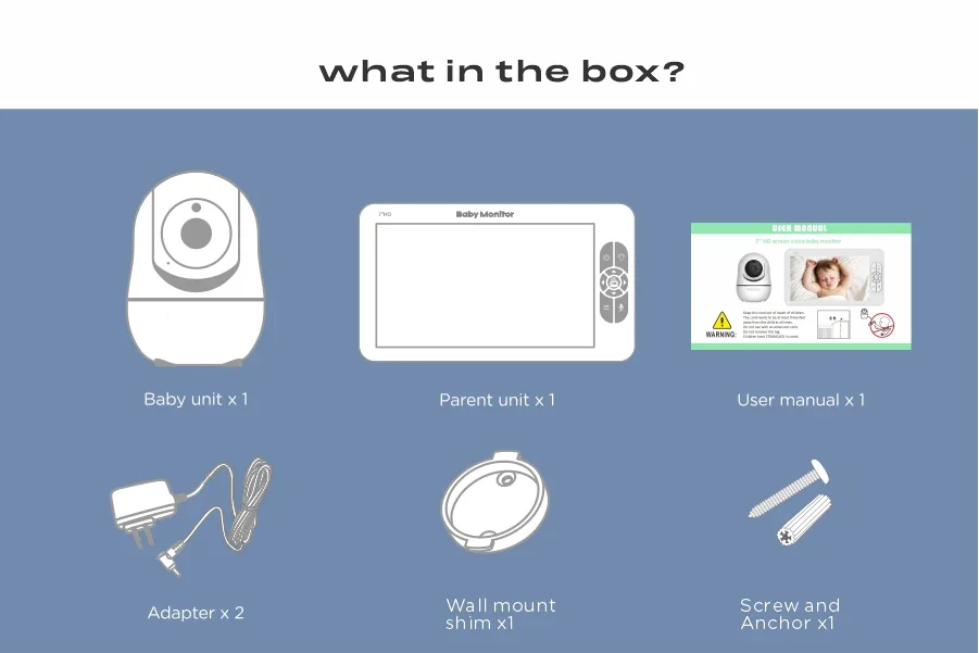 SM70 Baby Monitor HD 720P 7''  - Baby Monitor Sensor 评论和价格